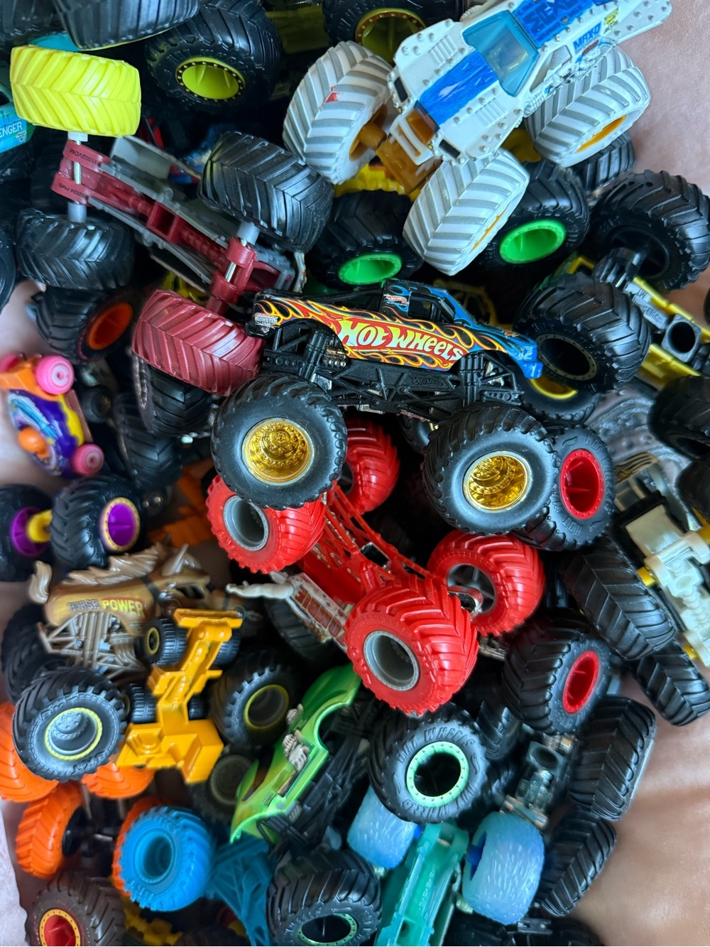 Hot Wheels Monster Truck Toy - Black with Gold Wheels & Red Accents